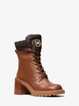 Cade Leder- und Signature-Logo-Kampfstiefel