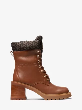 Cade Leder- und Signature-Logo-Kampfstiefel