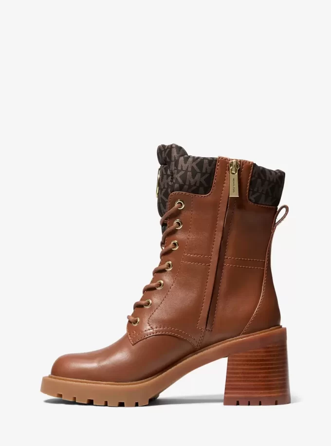 Cade Leder- und Signature-Logo-Kampfstiefel Cade Leder- und Signature-Logo-Kampfstiefel
