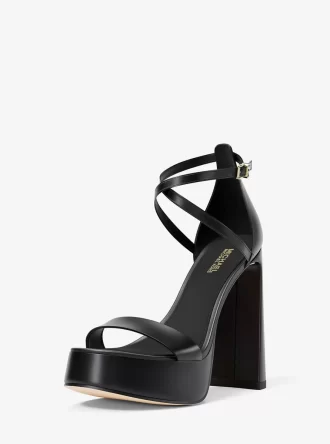 Cami Leder-Plateausandalen
