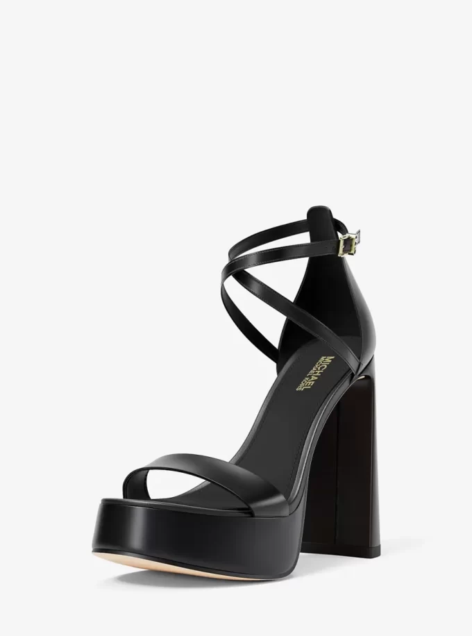 Cami Leder-Plateausandalen