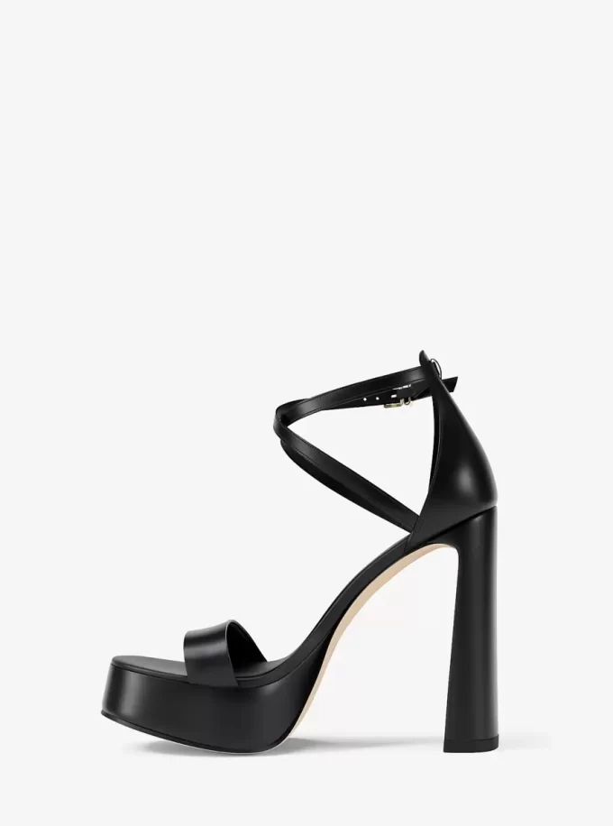 Cami Leder-Plateausandalen