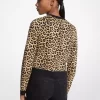 Cardigan aus Stretch-Viskose mit Leopardenmuster