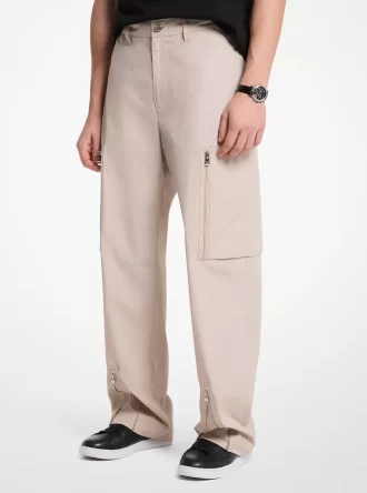 Cargohose aus Baumwollpopeline mit Reißverschluss