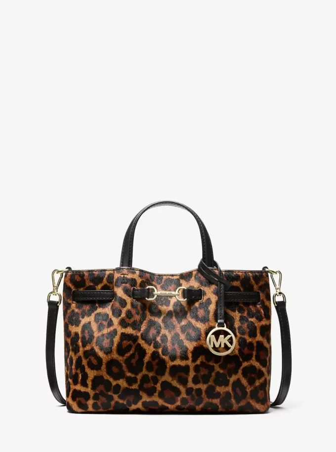 Carson Kleine Handtasche aus Kalbsfell mit Leopardenmuster