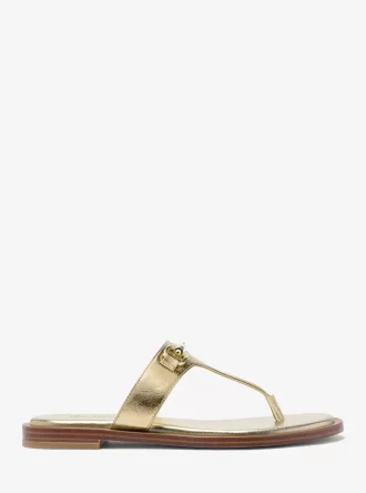 Carson Sandale aus geknacktem Metallic-Leder