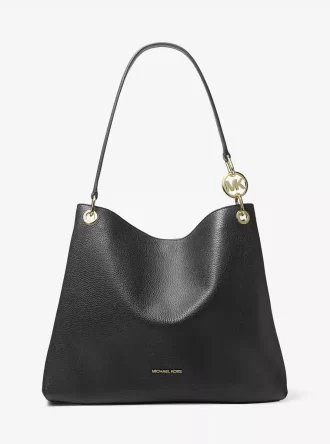 Christina Große Schultertasche aus genarbtem Leder