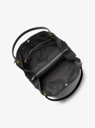 Christina Große Schultertasche aus genarbtem Leder