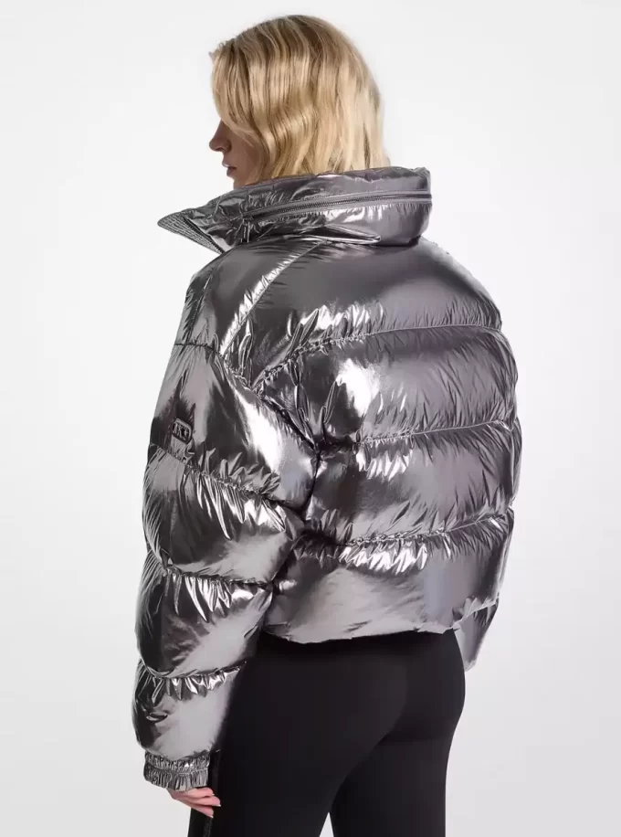 Ciré-Pufferjacke aus Metallic-Nylon Ciré-Pufferjacke aus Metallic-Nylon