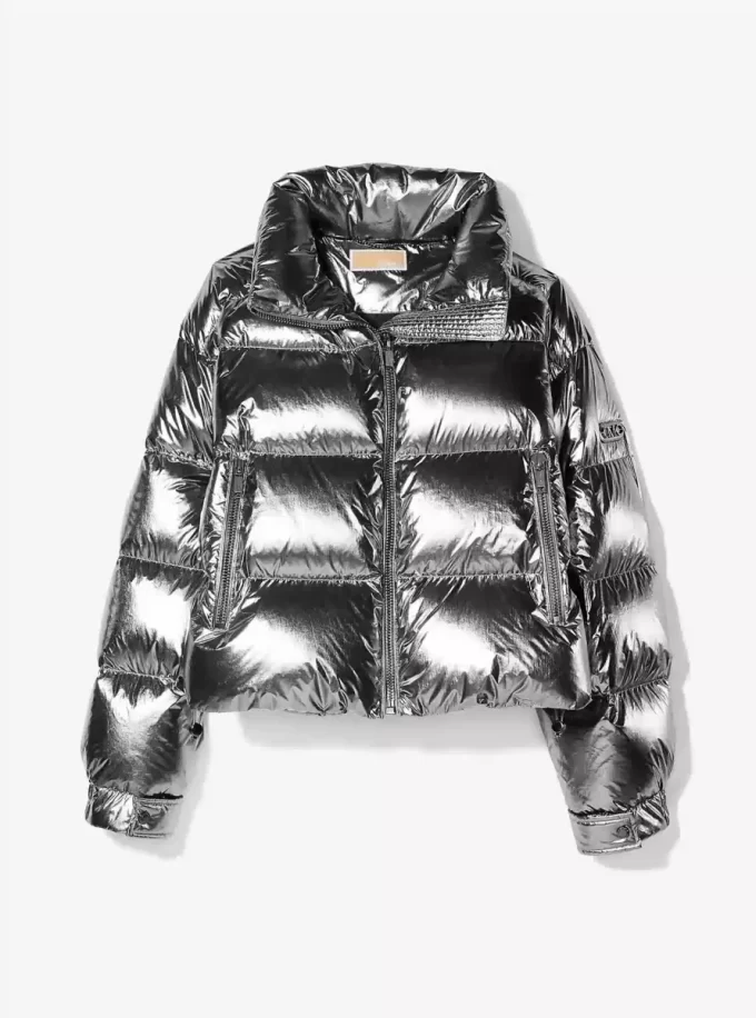 Ciré-Pufferjacke aus Metallic-Nylon Ciré-Pufferjacke aus Metallic-Nylon