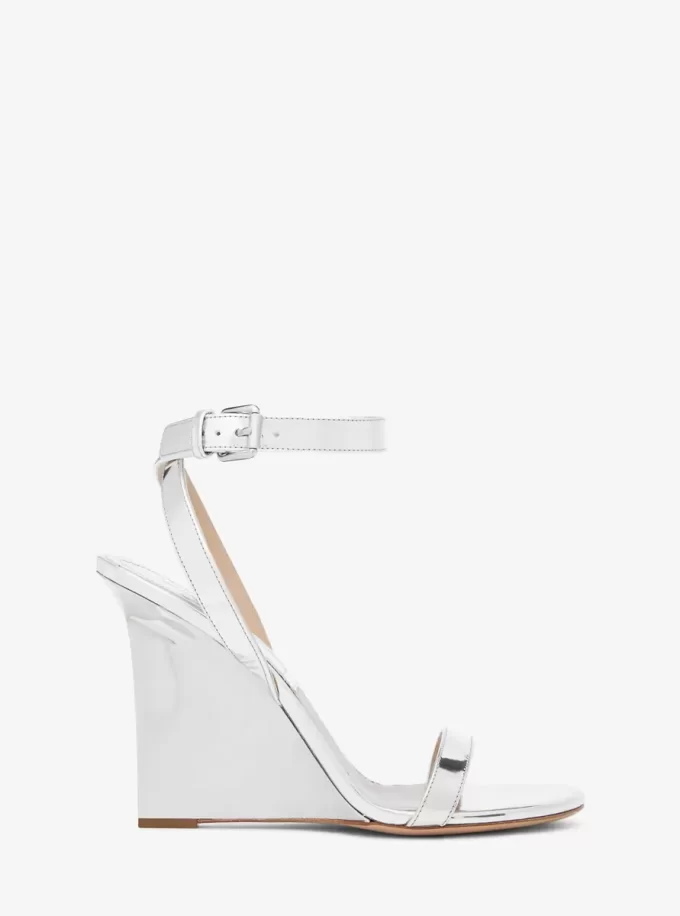 Claudia Specchio Keilsandalette aus Leder Claudia Specchio Keilsandalette aus Leder
