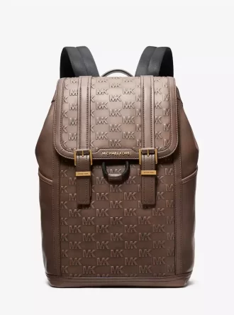 Colby Medium Rucksack aus poliertem Leder mit Logoprägung