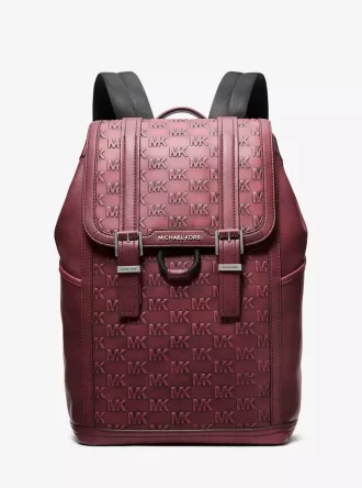 Colby Medium Rucksack aus poliertem Leder mit Logoprägung