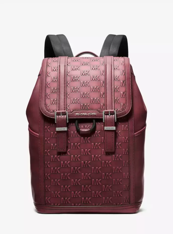 Colby Medium Rucksack aus poliertem Leder mit Logoprägung