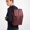 Colby Medium Rucksack aus poliertem Leder mit Logoprägung
