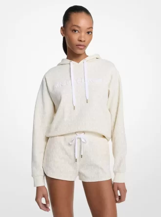 Cropped Hoodie aus Baumwollmischgewebe mit charakteristischem Logo
