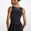 Cropped Tanktop aus Stretch-Viskose mit Nieten Cropped Tanktop aus Stretch-Viskose mit Nieten
