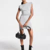 Minikleid aus Baumwollmischgewebe mit Raffungen