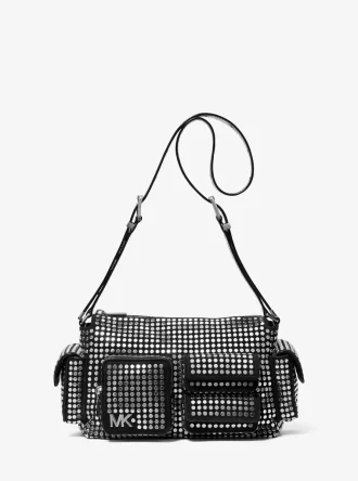 Dakota Medium Schultertasche aus Wildleder mit Nieten