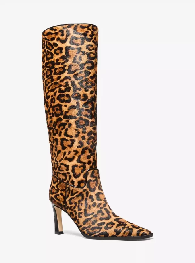 Darrah Stiefel aus Kalbsfell mit Leopardenmuster