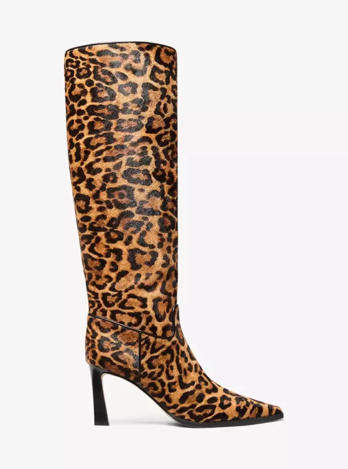 Darrah Stiefel aus Kalbsfell mit Leopardenmuster