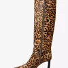 Darrah Stiefel aus Kalbsfell mit Leopardenmuster