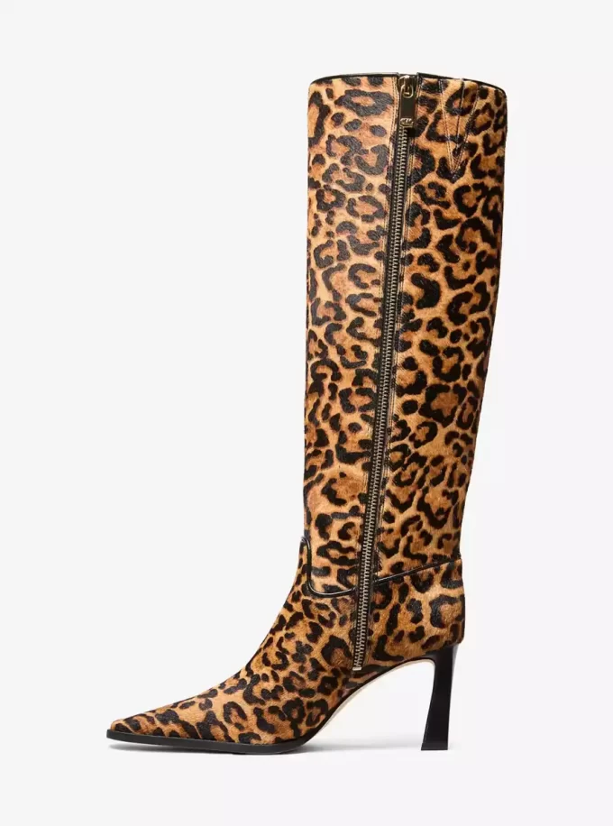 Darrah Stiefel aus Kalbsfell mit Leopardenmuster