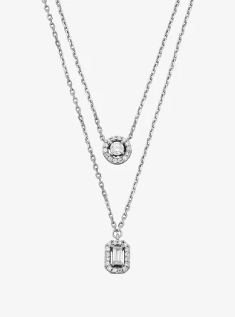 Doppellagige Halskette aus edelmetallplattiertem Material