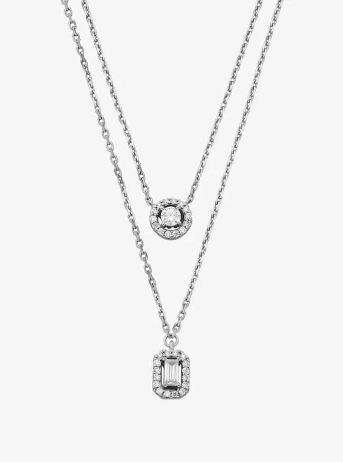Doppellagige Halskette aus edelmetallplattiertem Material