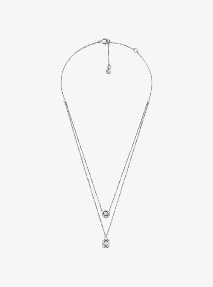 Doppellagige Halskette aus edelmetallplattiertem Material