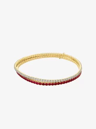 Doppelt gewickeltes Stretch-Tennisarmband mit Zirkonia