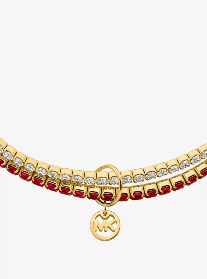 Doppelt gewickeltes Stretch-Tennisarmband mit Zirkonia