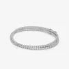 Doppelt gewickeltes Tennisarmband aus edelmetallplattiertem Messing