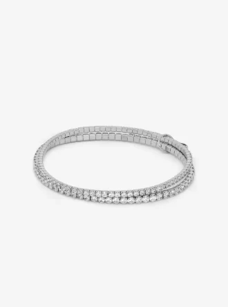Doppelt gewickeltes Tennisarmband aus edelmetallplattiertem Messing