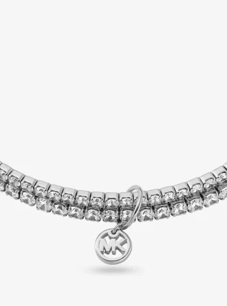 Doppelt gewickeltes Tennisarmband aus edelmetallplattiertem Messing