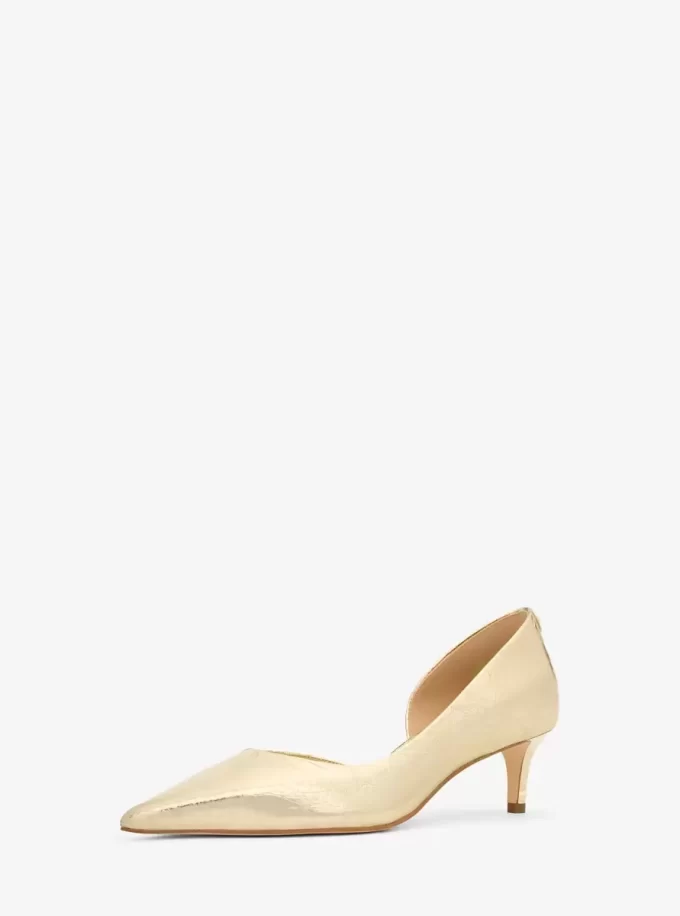Elyse Kitten Pumps aus geknacktem Metallic-Leder