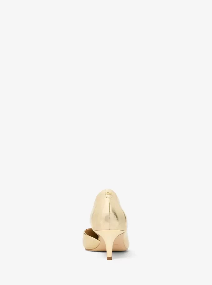 Elyse Kitten Pumps aus geknacktem Metallic-Leder
