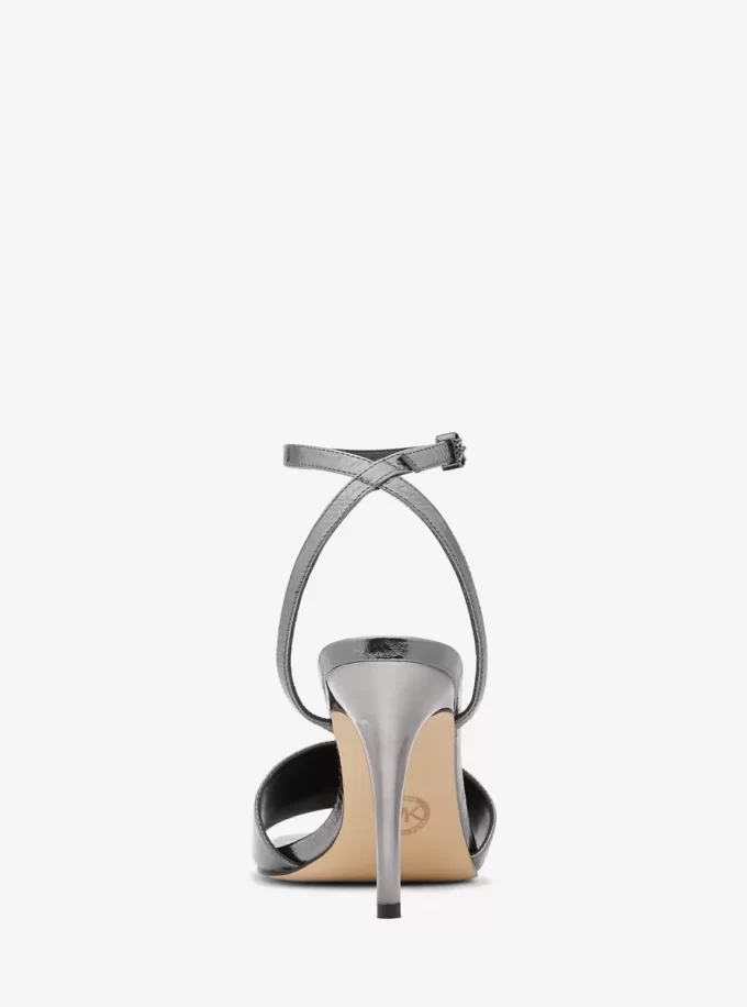 Elyse Sandale aus geknacktem Metallic-Leder Elyse Sandale aus geknacktem Metallic-Leder
