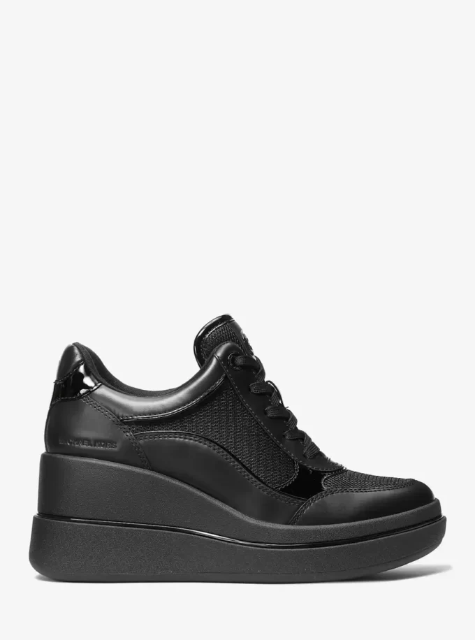 Emmy Keilschuh aus Leder und Mesh Emmy Keilschuh aus Leder und Mesh