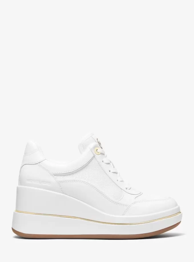 Emmy Keilschuh aus Leder und Mesh Emmy Keilschuh aus Leder und Mesh