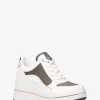 Emmy Signature Logo und Leder-Keilsohlen-Sneaker