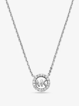 Fulton Halskette mit Logo-Anhänger aus edelmetallplattiertem Sterlingsilber mit Pavé-Fassung