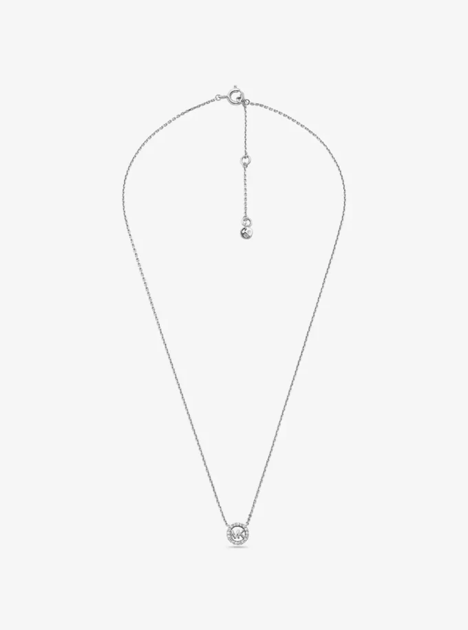 Fulton Halskette mit Logo-Anhänger aus edelmetallplattiertem Sterlingsilber mit Pavé-Fassung Fulton Halskette mit Logo-Anhänger aus edelmetallplattiertem Sterlingsilber mit Pavé-Fassung
