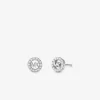 Fulton Ohrstecker mit Logo-Anhänger aus edelmetallplattiertem Sterlingsilber im Pavé-Stil