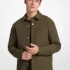 Gefütterte Hemdjacke aus Stretch-Baumwolle