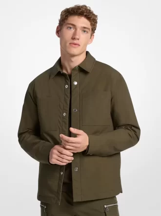 Gefütterte Hemdjacke aus Stretch-Baumwolle