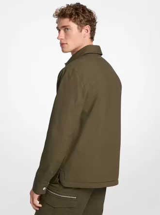 Gefütterte Hemdjacke aus Stretch-Baumwolle