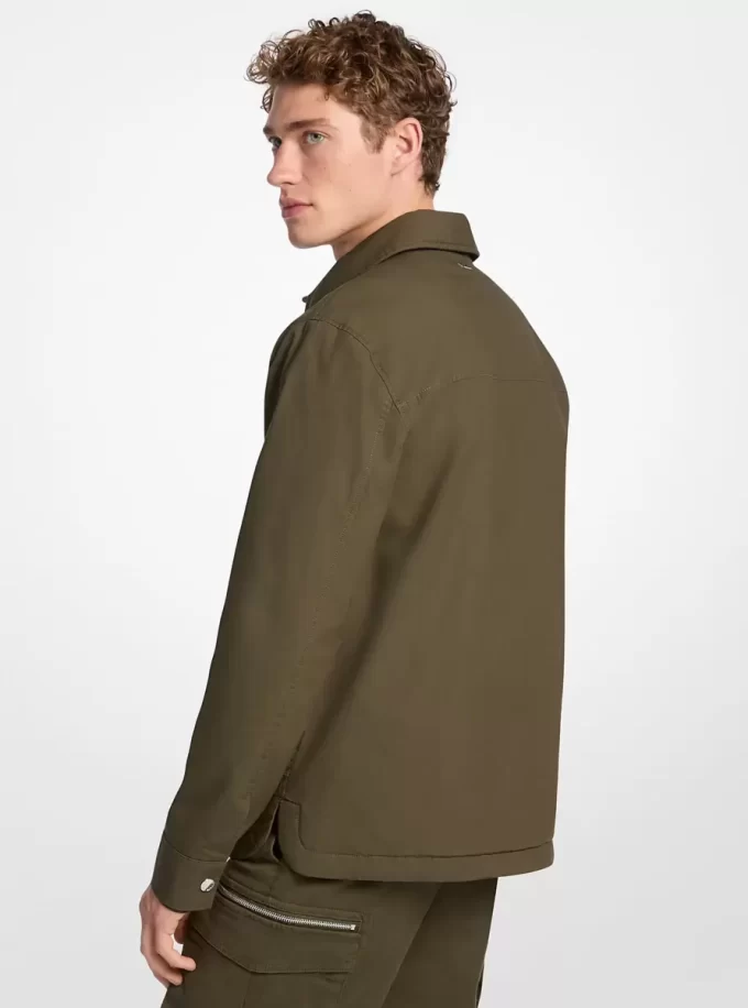 Gefütterte Hemdjacke aus Stretch-Baumwolle