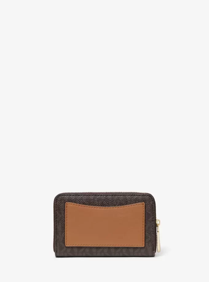 Geldbörse mit kleinem Logo und Lederbezug