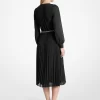 Georgette-Hemdkleid mit Gürtel und Falten